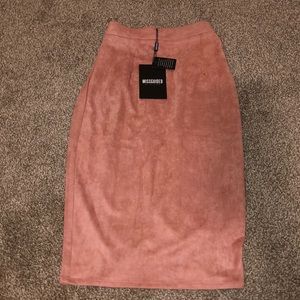 Misguided mauve suede skirt